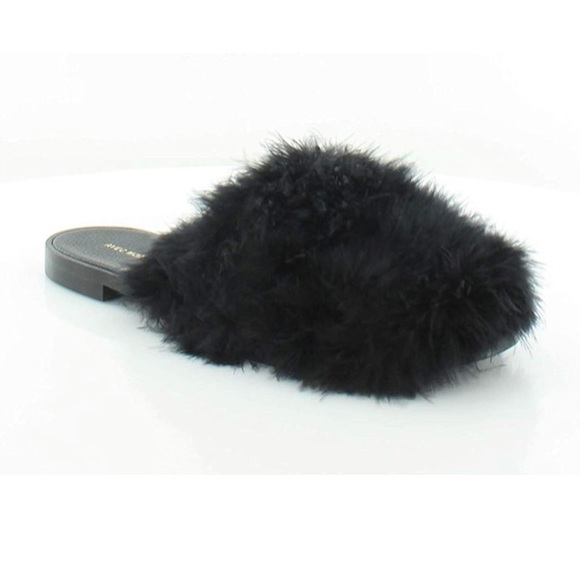 NIB! Avec Moderation Black Miami Marabou Mules - Picture 6 of 12